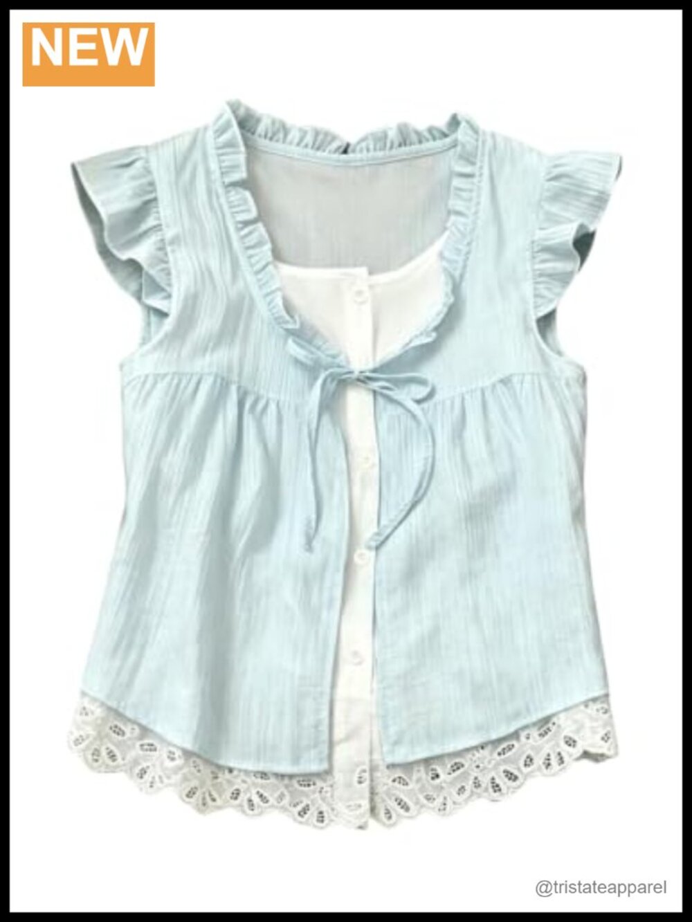 2-in-1 Eyelet Blouse Ruffle Cap Sleeve Top Sheer Summer Womens Shirt